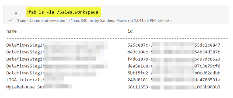Using Fabric CLI in Fabric Notebook