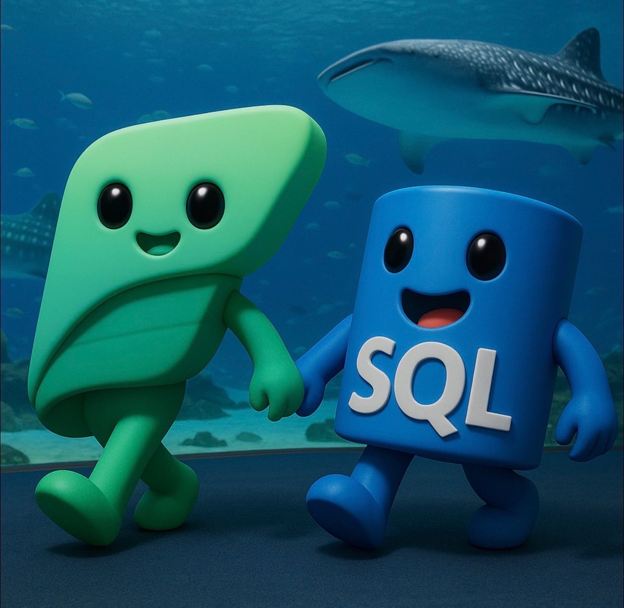 FabCon and SQLCon logo walking hand in hand infront of Atlanta Whale Sharks