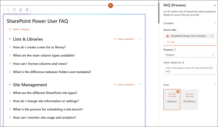 SharePoint's New FAQ Web Part: Powered by Copilot